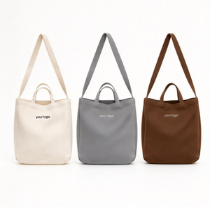 New Product Cotton Canvas Custom Print Zipper <b>Tote</b> Bag Grocery Market Shopping Promotional Bags - Product Image 1