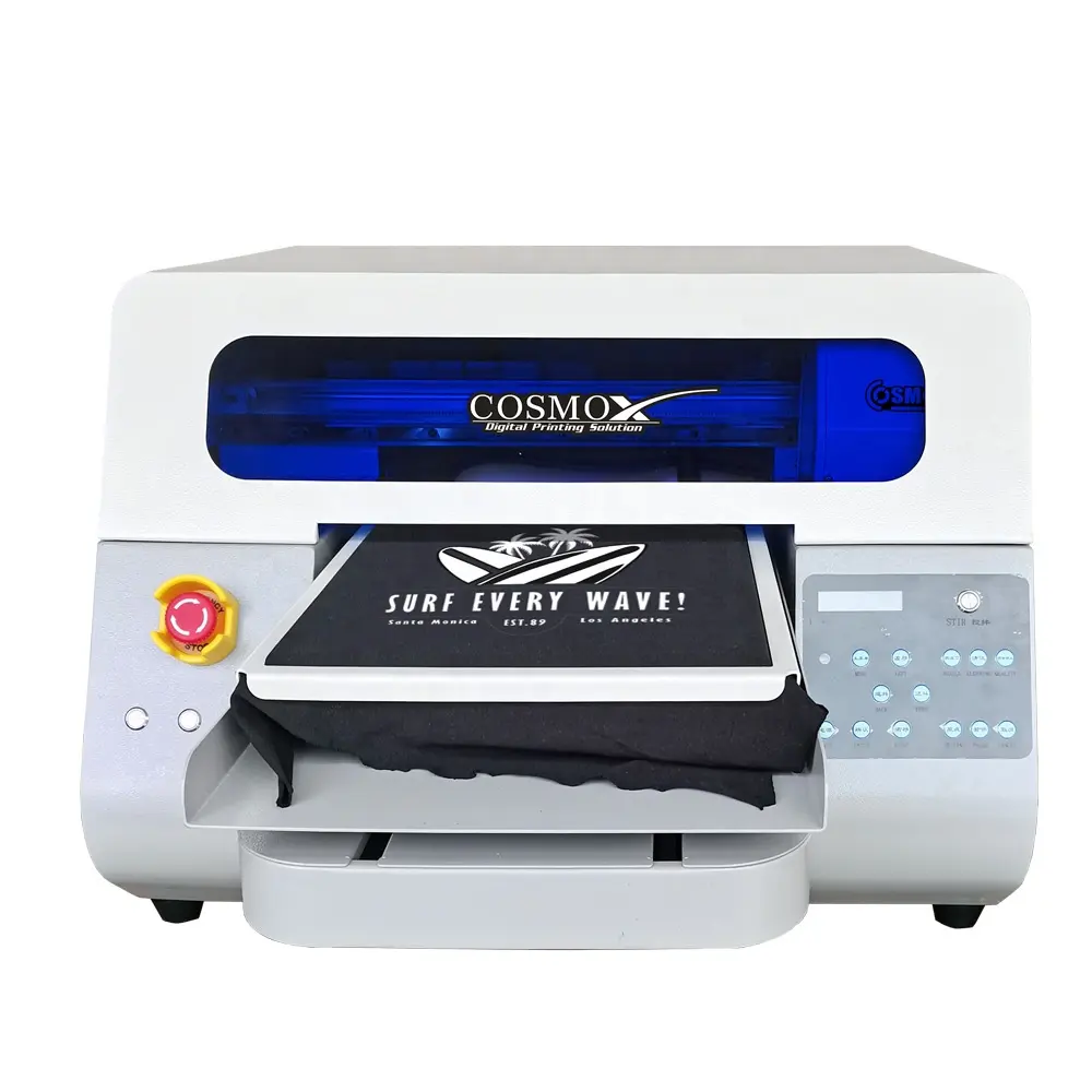 Cosmox Mini A3 Flatbed printer For L800 Head DTG printing machine A4 t-shirt DTG printer