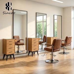 Premium Customizable Modern Design Durable Salon Mirror Station MDF Material Baking Paint Metal Hair Salon <b>Trolley</b> <b>Tool</b> Cabinet - Product Image 3
