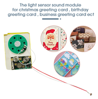 Module musical à capteur de lumière, puce vocale, carte de vœux d'anniversaire personnalisée, module sonore avec lumières