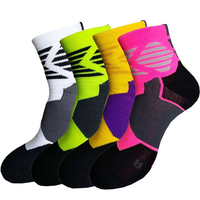 Chaussettes de sport montantes personnalisées de haute qualité, rembourrées, pour hommes adultes, idéales pour la course et le sport, motif printemps tricoté