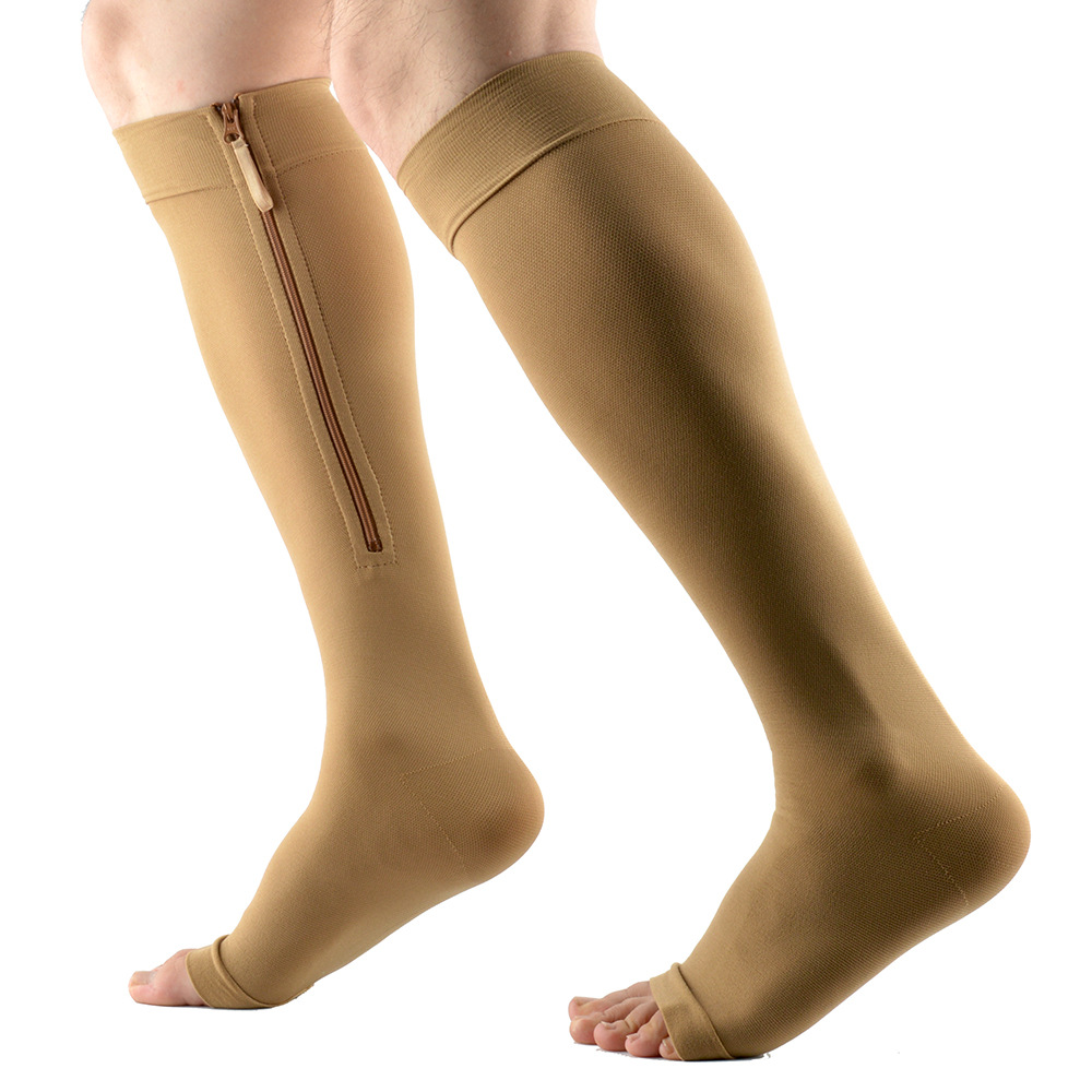 Medizinische Kompression strümpfe Quelle Factory Knee High Custom Kompression strümpfe mit Reiß verschluss