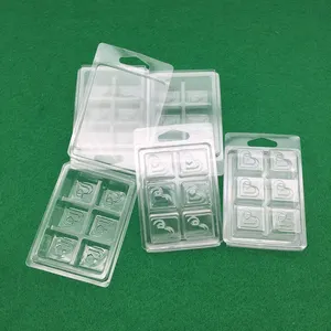 Best Selling Recyclable PET 6 cells clamshell wax melts packaging for wax melts