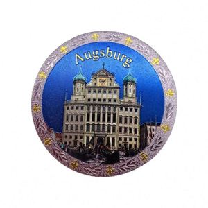 Custom Design Gold Embossed Metal <b>Fridge</b> Magnets 3D Foil Sticker Tourism Souvenir City Scenes Photo Magnet - Product Image 1