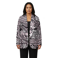 Nouveautés : Blazer populaire pour femmes à manches longues et col rabattu, style tribal polynésien et samoan, ensemble de costumes de bureau pour femmes