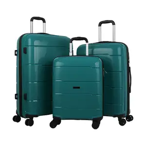 Wholesale 4 wheels multifunction PP zipper luggage Travel 3 pcs suitcase sets Supplier custom good quality 20+24+28 trolley bag