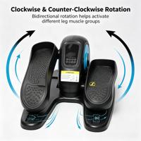 Mini-elliptique électrique 10 vitesses, modes automatiques, contrôle tactile, 2-en-1, branchement et utilisation manuelle, appareil d'exercice des jambes à domicile sous le bureau