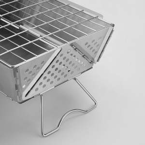 גריל פחמים נייד מודרני מנירוסטה, מתקפל, כיריים לקמפינג, מנגנון בטיחות להבה, קל לניקוי, עיצוב מתכת - Product Image 5