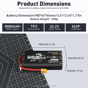 Racepow 6S2P 22,2 В 9000 мАч 10C Molicel 21700 P45B Цилиндрический литий-ионный аккумулятор в наличии для 9 дюймов FPV Дрон Квадрокоптер - Product Image 4