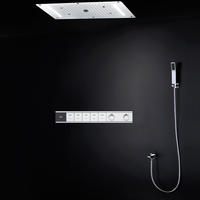 Ensemble de douche thermostatique HONGDEC, système de douche à haute pression, 4 modes, pomme de douche à effet pluie, jet de brume