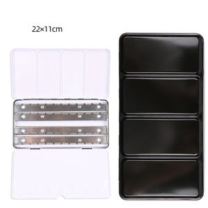 Palette de peinture aquarelle pliable vide, boîte en métal, grande palette d'aquarelle, boîte en métal avec 48 demi-pannes - Product Image 1