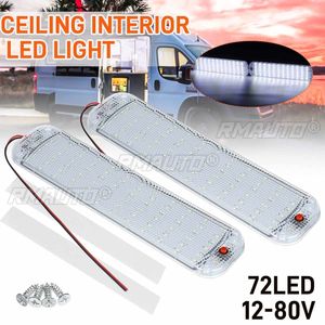 <b>12V</b>-80V LED Bar Car Interior <b>Light</b> Lamp Strip <b>Light</b> Bar On/Off <b>Switch</b> for Van Lorry Truck Camper Caravan Camping Boat 24V - Product Image 1