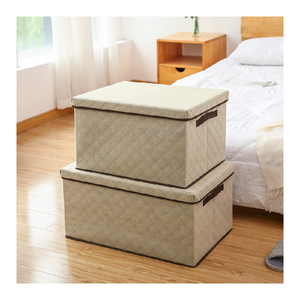 Bán không dệt vải lưu trữ hộp Thùng nhà đơn giản quần áo lộn xộn Lưới lưu trữ hộp với nắp EV depolama ve organizasyon - Product Image 3