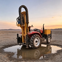 Machine de forage de puits d'eau pour tracteur diesel, 200-300m, plateformes de forage hydrauliques pouvant être équipées d'une pompe à boue et d'un compresseur d'air
