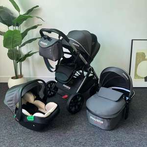 Poussette pour bébé certifiée EN 1888, CE, 3C, cadre en alliage d'aluminium, multifonctionnelle, panier de couchage, peut s'asseoir, s'allonger, nouveau-né - Product Image 2