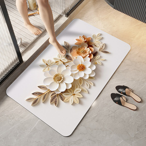 Alfombra Absorbente 3D para Baño, Alfombra de Entrada de Baño de Tierra de Diatomeas Suave, Alfombra Antideslizante de Secado Rápido para el Hogar - Product Image 5