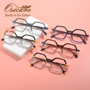 Lunettes en acétate de haute qualité faites à la main pour hommes, myopie, montures optiques en cellulose plastique Mazzuccelli de qualité supérieure pour femmes - Product Image 1