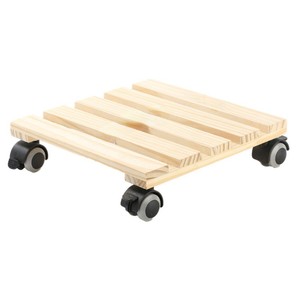 Chariot de déménagement en bois avec roulettes, plateaux carrés et ronds pour pots, portable pour usage domestique, taille et matériau personnalisables - Product Image 4