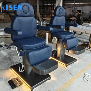 Kisen Electric Beauty Salon Bed <b>Adjustable</b> Full Body Massage Hairdressing Chair LED Light Barber Spa Seat For Commercial Salon - Product Image 5