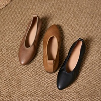 Botisi 2026 Nouvelle Collection Printemps/Été – Mocassins Femme à Talon Carré Mi-Haut, Semelle Souple, Couleur Unie, en Cuir Français