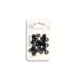 Bottoni a pressione nascosti neri Ilan da 12 mm, 12 pezzi, per abbigliamento - Product Image 2
