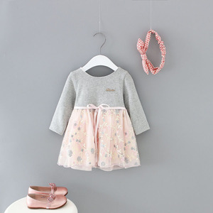 Vente en gros de robes pour filles, vêtements pour enfants à manches longues en tricot, mode enfant - Product Image 1