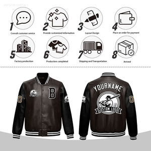 Giacca da Baseball Personalizzata per Uomo, Vendita Diretta dalla Fabbrica, Giacca Varsity Streetwear con Maniche in Pelle, Basso MOQ - Product Image 6