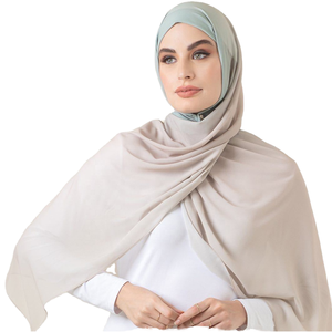 Polyester Chiffon Instant Hijab Women Solid Color <b>Long</b> <b>Scarf</b> Lightweight Quick Fit Airy Headwrap Daily Wear Adult Autumn - Product Image 1