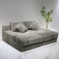 Modernes minimalist isches L-förmiges Sofa garnitur Einzels ofa Sessel Weicher Schwamm Stoff Lazy Sofa für Wohnzimmer Europäisches chinesisches Design