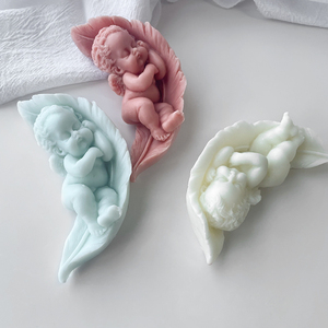 Ornements de maison sommeil <span class=keywords><strong>ange</strong></span> parfumé silicone bougie <span class=keywords><strong>moule</strong></span> mignon enfants <span class=keywords><strong>ange</strong></span> plâtre goutte à goutte silicone <span class=keywords><strong>moule</strong></span> - Product Image 6