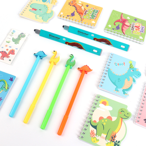 Venta al por mayor de suministros para fiestas temáticas de dinosaurios, juego de regalos de estudio para niños, bolígrafo de dinosaurio, borrador de lápiz, bolsas de lona, Bloc de notas - Product Image 5
