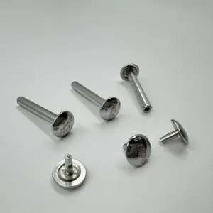 Rebite de prata de alumínio personalizado em aço inoxidável foto Albue rebites macho fêmea rebites semi-tubulares sólidos ocos