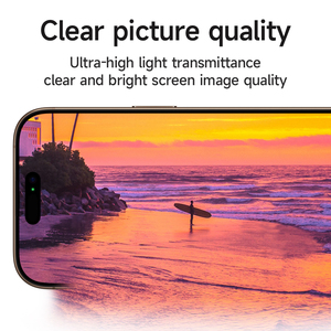Protector de Pantalla de Vidrio Templado con Impresión de Seda 9H Anti-Rayones para iPhone 15/16/17/18 <span class=keywords><strong>Pro</strong></span> Max, Anti-Golpes, Anti-Espía, Compatible con 21D - Product Image 2