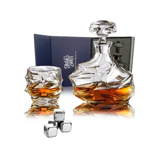 custom atypical shape bottle whisky personalized wholesale european box liquor decanter and glass set wine aerator pourer