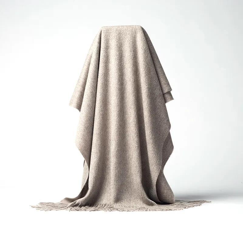 Écharpe en cachemire, grande taille, tissée, de luxe, en laine pure, pour femme, châle pashmina, de couleur grise, nouvelle collection hiver 2021