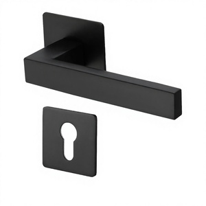 Factory Price European Hot Sale Modern Stainless Steel Black Lever Door <b>Handle</b> Privacy for Mall Easy Installation - Product Image 3