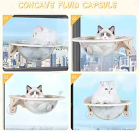 Lit pour chat en forme de vaisseau spatial en acrylique, vente en gros directe d'usine, lit pour chat en capsule en bois