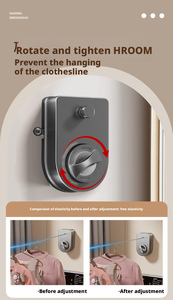 En gros, Séchoir à linge mural rétractable portable moderne en câble d'acier inoxydable pour intérieur, double ligne - Product Image 5