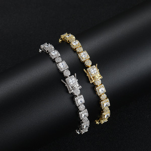 Pulsera de tenis cuadrada y redonda combinable, de cobre con incrustaciones de circonio, estilo hip-hop, y collar de moda Tanjing Lijing - Product Image 1