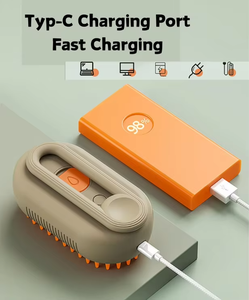 Peigne démêlant pour animaux de compagnie en silicone, nouveau style, rechargeable par USB, avec pulvérisation vapeur, vente en gros - Product Image 6