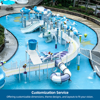Conception de parcs aquatiques de grande envergure haut de gamme, toboggan aquatique arc-en-ciel en fibre de verre, installations de divertissement, parc aquatique