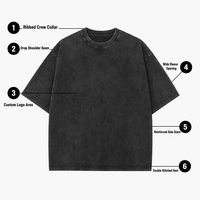 T-shirt pour homme à coupe classique, impression numérique grand format personnalisée, délavage acide, 100% coton, écologique, 230 g/m²
