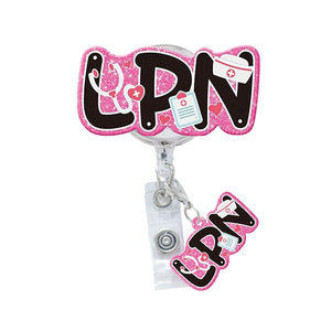 Nouveau bonnet d'infirmière en acrylique avec boucle à tirage facile, stéthoscope LPN, pendentif et porte-clés rétractable en cuir transparent avec clip ceinture - Product Image 1