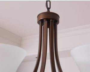 Candelabro LED de cobre Retro, accesorio de iluminación moderno de cristal marrón para el hogar, Hotel, interruptor E27, diseño de lujo para uso en interiores - Product Image 5