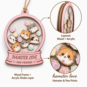 Ornamento Natalizio Oscillante a Forma di Criceto |   Strati Acrilici in Compensato di Pioppo |   Decorazione Natalizia per Animali Domestici |   <span class=keywords><strong>Nome</strong></span> Personalizzabile - Product Image 2