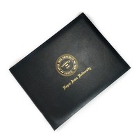 Porte-documents en similicuir format A4 avec logo personnalisé, pour diplômes et certificats de bureau