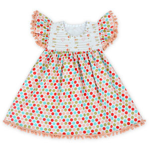 Personalizzazione della stampa digitale nappa manica svolazzante abbigliamento per bambini ragazza neonata <span class=keywords><strong>vestito</strong></span> estivo 12 <span class=keywords><strong>mesi</strong></span> gonna per bambina - Product Image 2