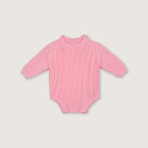 Ropa de bebé tejida 100% algodón para niños, ODM y OEM, mono de bebé de Vietnam con botones, color sólido, ropa de bebé YKK para invierno. - Product Image 1