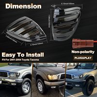 Feux de coin LED OVOVS avec lentille fumée, clignotants latéraux ambre, étanches IP67 pour Toyota Tacoma Pickup 2001-2004