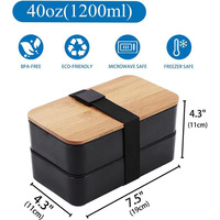 Boîte à lunch de haute qualité 2026 avec couvercle en bois de bambou écologique, boîte à lunch bento réutilisable et étanche